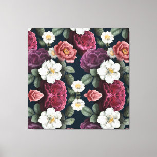 Impressão Em Tela Russo Floral Burgundy