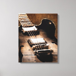 Impressão Em Tela Rustic Barn Wood Western Country Music Guitar