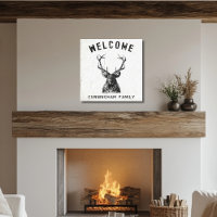 Rustic Black White Veer Welcome
