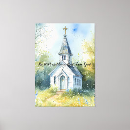Impressão Em Tela Rustic Church Path in Wildflower Meadow Editable