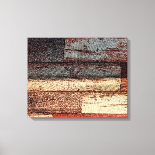 Impressão Em Tela Rustic Faux Wood Panel Texture (Frente)