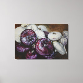 Impressão Em Tela Rustic Garlic and Onion Still Life – Fine Art