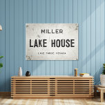 Impressão Em Tela Rustic Modern Industrial Farmhouse Cidade do Lago<br><div class="desc">Elevem o vosso espaço com a nossa elegante placa de casa do lago da fazenda industrial, com canvas esticada, onde o charme do eterno encontra a moderna estética da fazenda. Esta peça de arte combina facilmente elegância rústica com uma borda industrial, apresentando um fundo branco esfarrapado e afugentado que exude...</div>