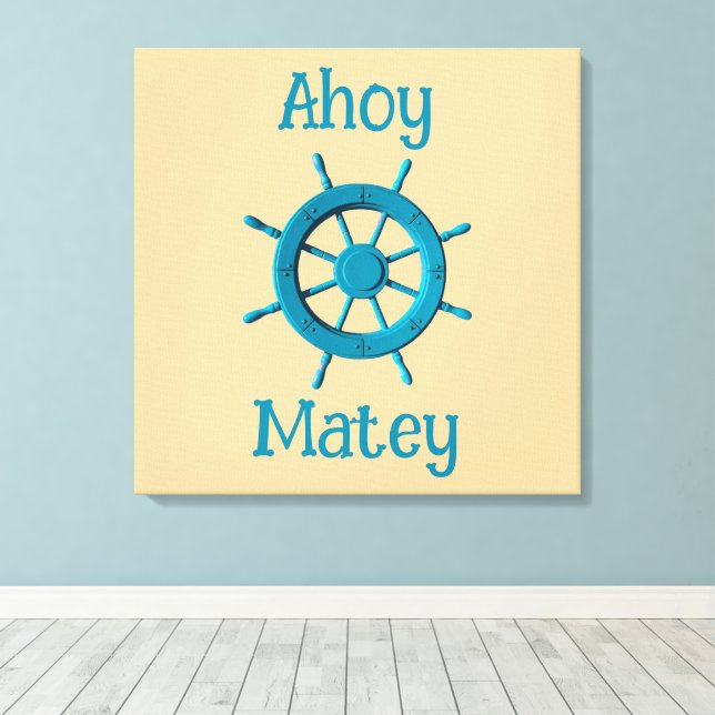 Impressão Em Tela Rustic Weathered Boat Steering Wheel Photo Image (Insitu(piso de madeira))