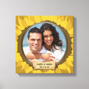 Impressão Em Tela Rústico Girassol Sua Foto