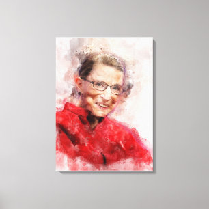 Impressão Em Tela Ruth Bader Ginsburg Smiling Watercolor Retrato R