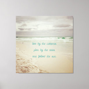 Impressão Em Tela Sabedoria da Vida na Praia da Cor Costeira