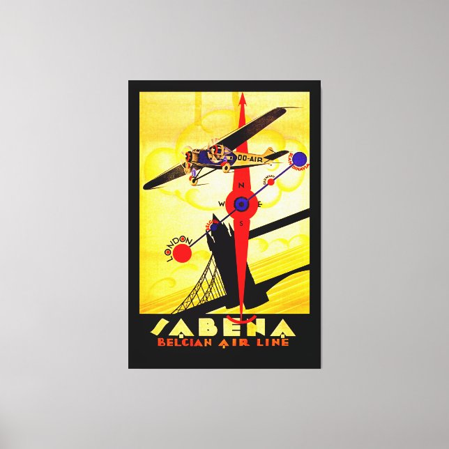 Impressão Em Tela Sabena Art Deco Compass - XL (Frente)