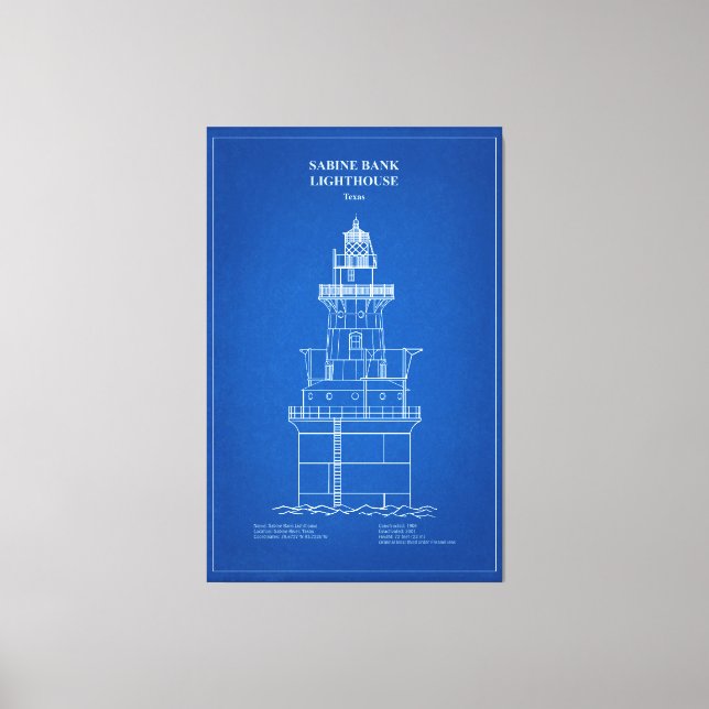 Impressão Em Tela Sabine Bank Lighthouse - Texas - AD (Frente)