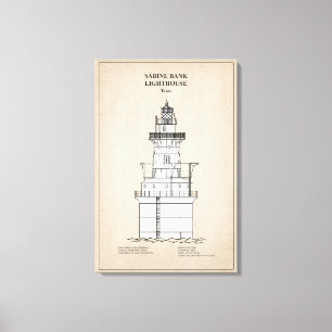 Impressão Em Tela Sabine Bank Lighthouse - Texas - SBD