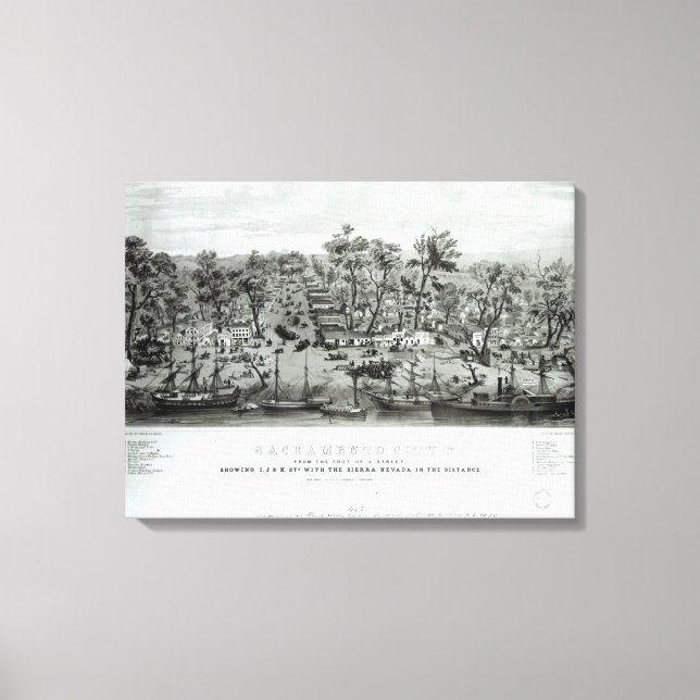 Impressão Em Tela Sacramento City, Califórnia (Frente)