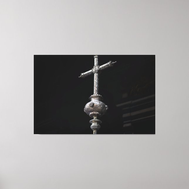 Impressão Em Tela Sacred Silver: Ornate Processional Cross (Frente)