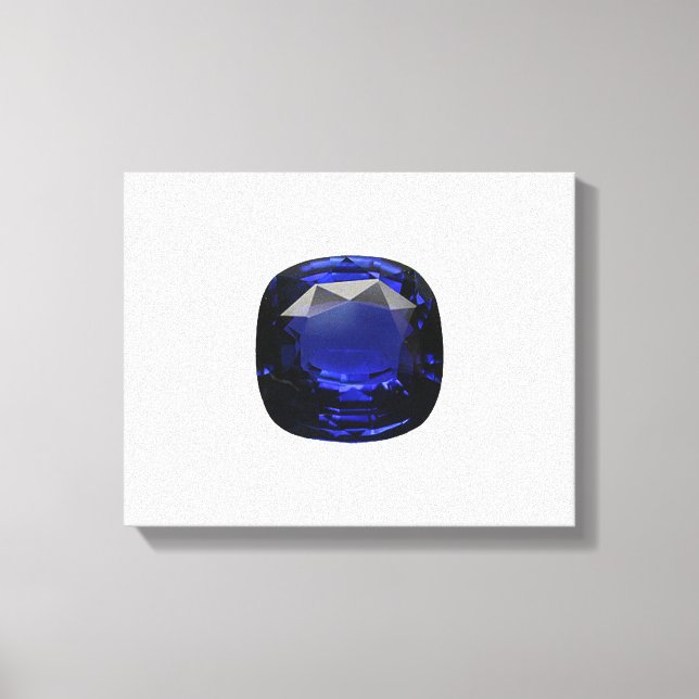 Impressão Em Tela Safira Lapidada em Cushion Azul (Frente)