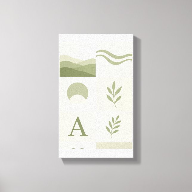 Impressão Em Tela Sage Green Minimalist Abstract Wall Art (Frente)
