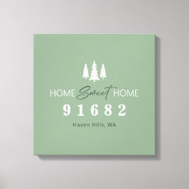 Impressão Em Tela Sage White Home Sweet Home Zip Code