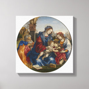 Impressão Em Tela Sagrada Família - Filippino Lippi - c1490