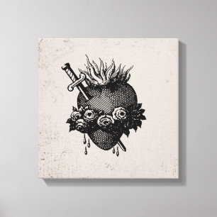 Impressão Em Tela Sagrado Coração De Maria