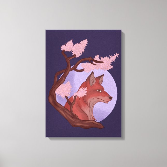 Impressão Em Tela Sakura Fox (Frente)