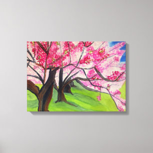 Impressão Em Tela Sakura Japonês Cherry Blossom watercolor art