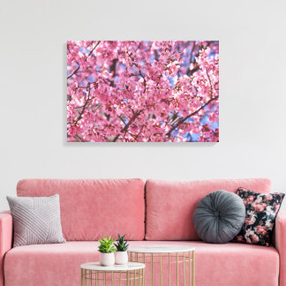 Impressão Em Tela Sakura Pink Chersom Sky