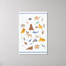 Impressão Em Tela Sala de Crianças de Alfabeto Animal