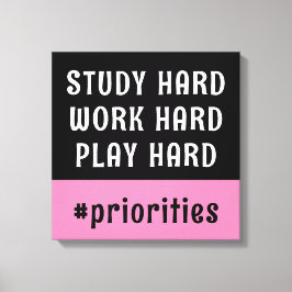 Impressão Em Tela Sala de Dormir com Hashtag Rosa Moderna e Preta