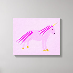 Impressão Em Tela Sala de Enfermeira do Unicórnio bonito, Bebê Rosa