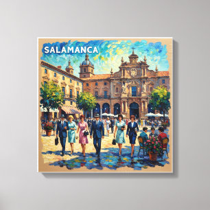 Impressão Em Tela Salamanca Espanha Praça Maior Tela Esticada