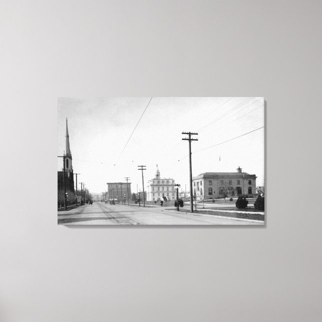 Impressão Em Tela Salem, OU Cidade Ver Fotografia de Rua Estatal (Frente)