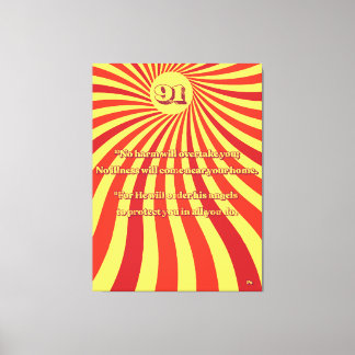 Impressão Em Tela Salm 91 No Harm Retro Vintage Summer Sunburst