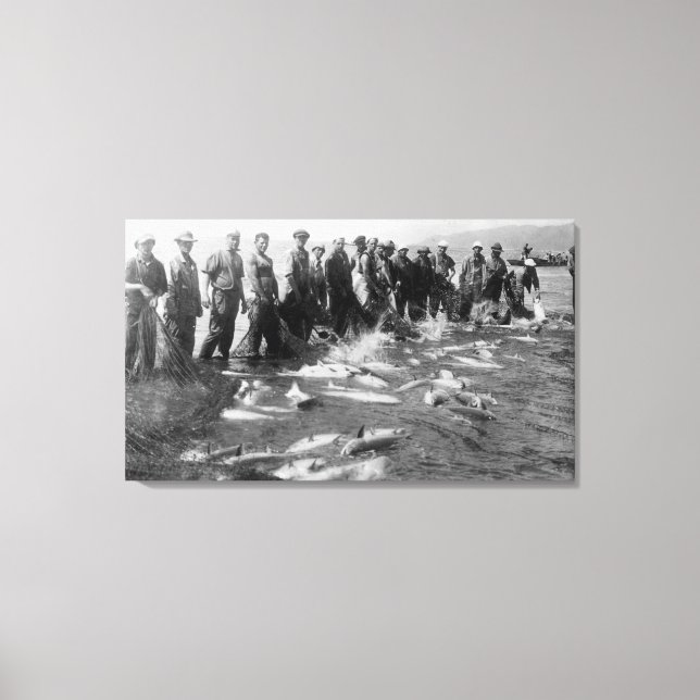 Impressão Em Tela Salmão em Astoria, OU Fotografia (Frente)