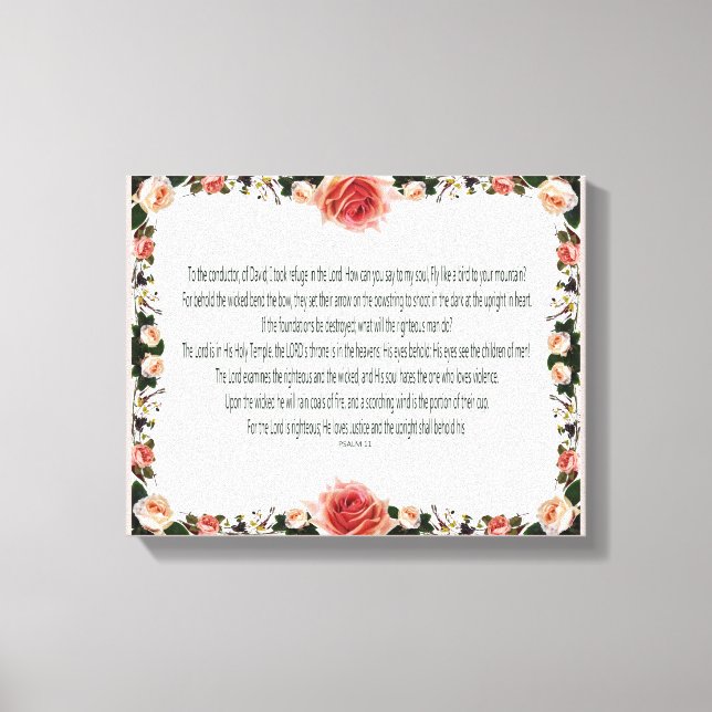 Impressão Em Tela Salmo 11, eu me refugiei no Senhor (Frente)