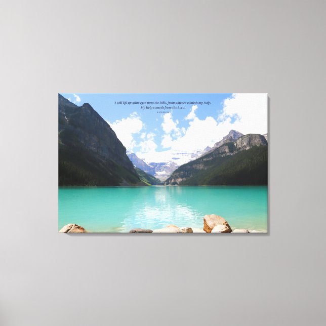Impressão Em Tela Salmo 121 da Paisagem do Lago (Frente)