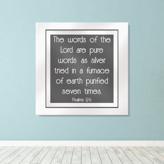 Impressão Em Tela Salmo 12:6 (Insitu(piso de madeira))