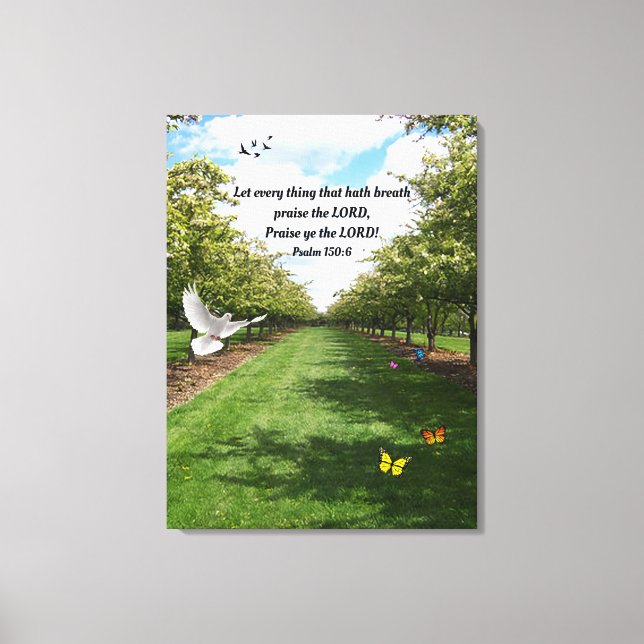 Impressão Em Tela Salmo 150:6 (Frente)