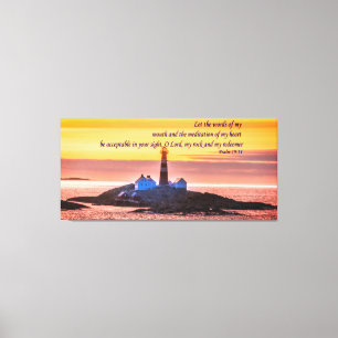 Impressão Em Tela Salmo 19:14 Deixe as palavras da minha boca e do..