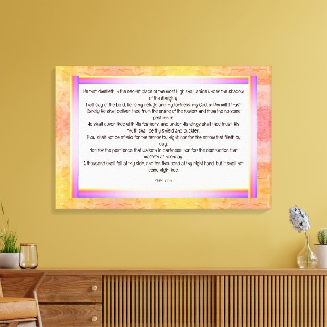 Impressão Em Tela Salmo 91:1-7 (Insitu(Sala de estar))