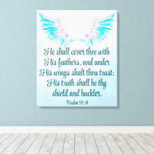 Impressão Em Tela Salmo 91:4