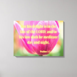 Impressão Em Tela Salms 1:2 Bíblia Verse KJV Pic Wall Art