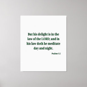 Impressão Em Tela Salms 1:2 Bíblia Verse KJV Wall Art