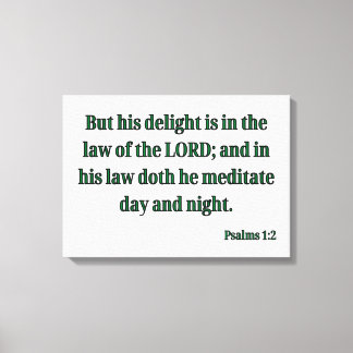 Impressão Em Tela Salms 1:2 Bíblia Verse KJV Wall Art