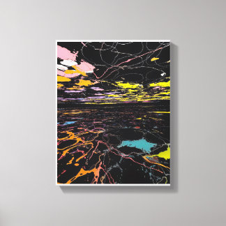 Impressão Em Tela Salpico de Cores à Noite