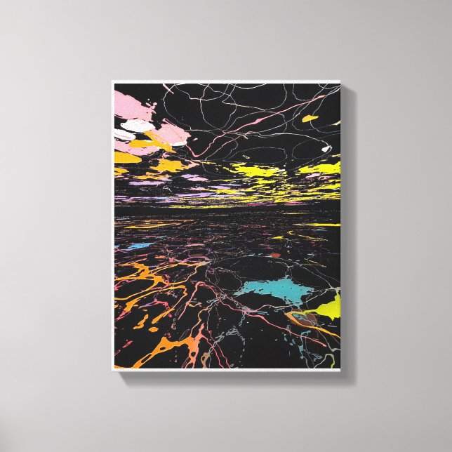 Impressão Em Tela Salpico de Cores à Noite (Frente)