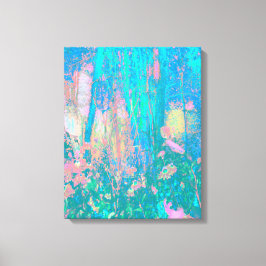 Impressão Em Tela Salto de Aqua Trippy com flores psicodélicas
