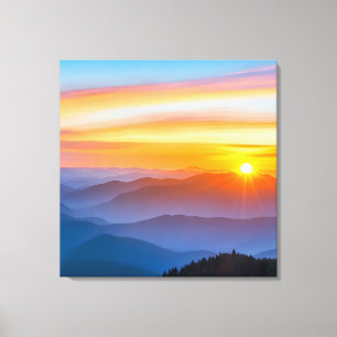 Impressão Em Tela Salto do sol sobre as montanhas