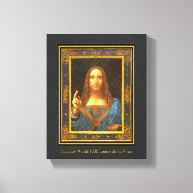 Impressão Em Tela Salvator Mundi 1500 Leonardo da Vinci (Frente)