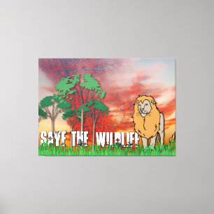 Impressão Em Tela Salve a vida selvagem