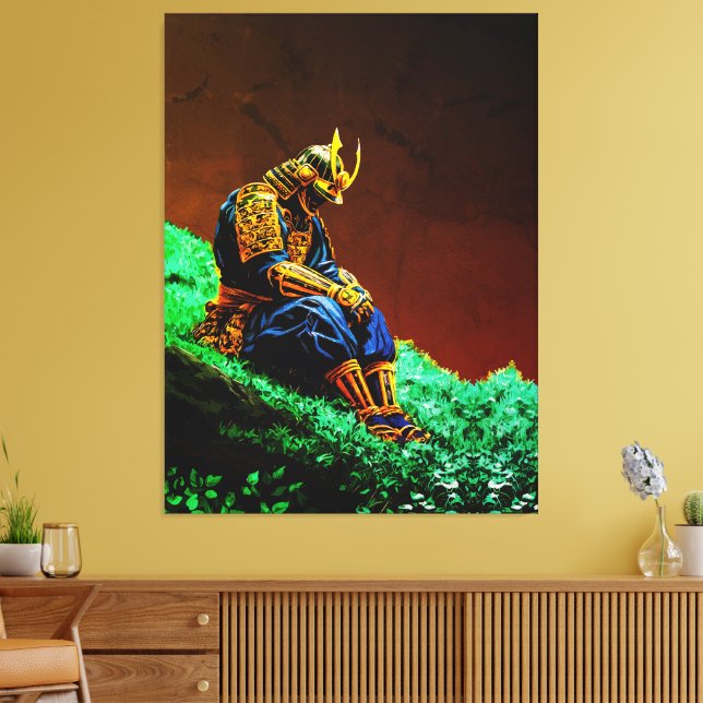 Impressão Em Tela Samurai Warrior em Ouro Armor - Epic Japonês (Insitu(Sala de estar))