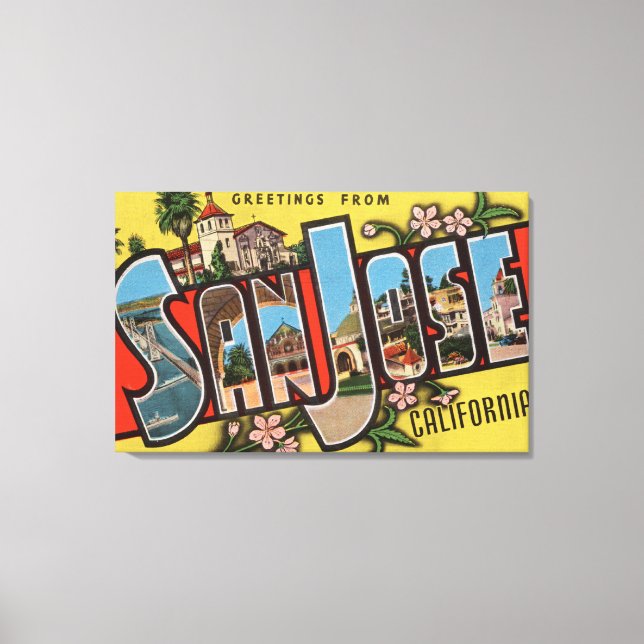 Impressão Em Tela San Jose, CaliforniaLarge - Letra Cena 2 (Frente)