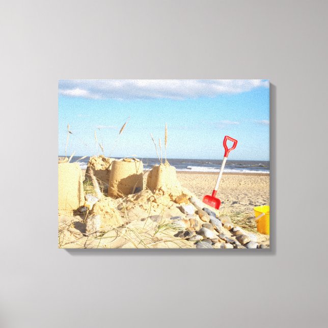 Impressão Em Tela Sandcastle Em Praia (Frente)